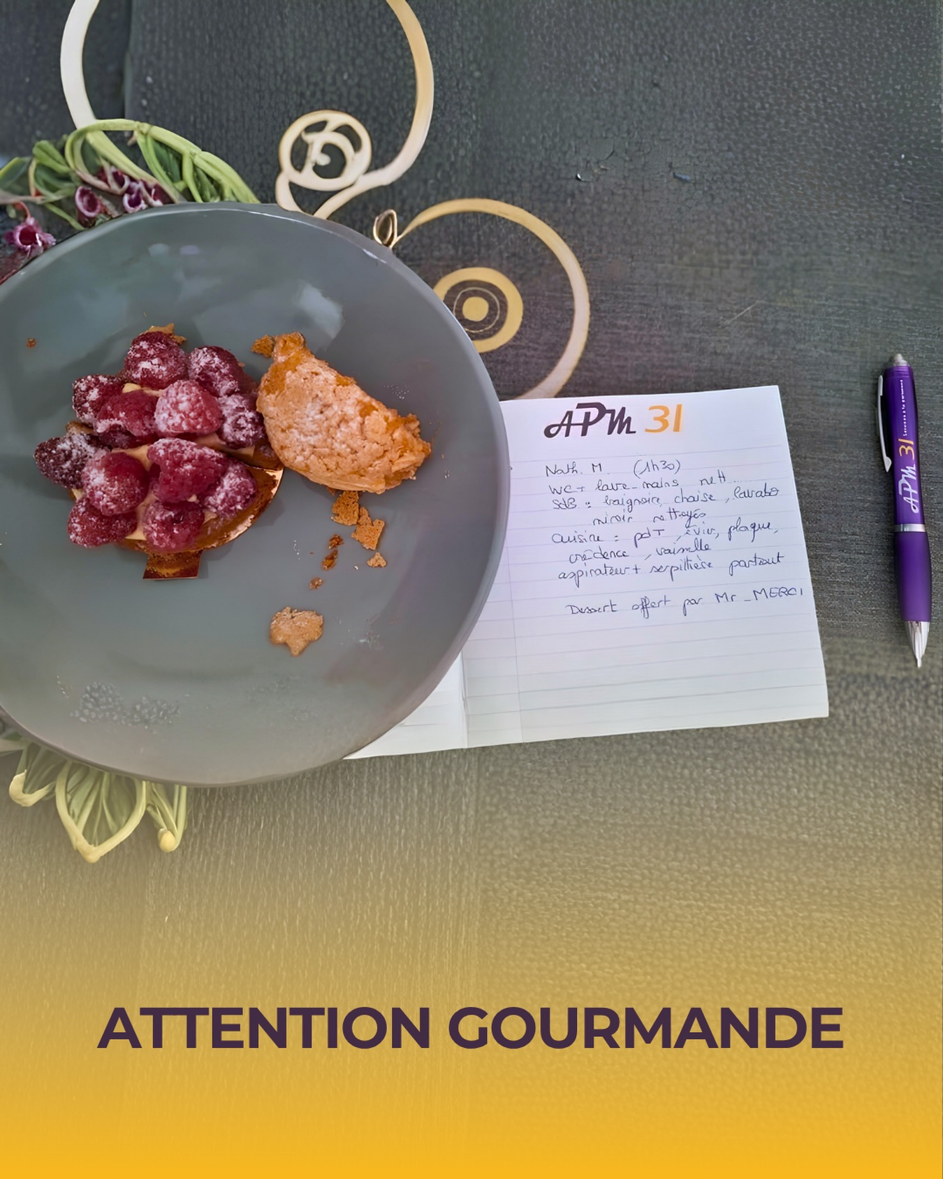 Après l’effort, le réconfort ! 💛

Aujourd’hui, après une séance de ménage bien remplie, notre intervenante a eu la surprise de ce délicieux dessert gentiment offert par Mr G. 😋

Au-delà des tâches du quotidien, c’est aussi cela la magie de notre métier : ces petits moments d’échange, de complicité et de partage qui embellissent la journée de nos bénéficiaires... comme la nôtre ! 🙌

Un grand merci à Mr G. pour cette délicate attention qui fait chaud au cœur. ❤️

#blagnac #aidesoignante #aideadomicile #liensocial #blagnacmoncommerce